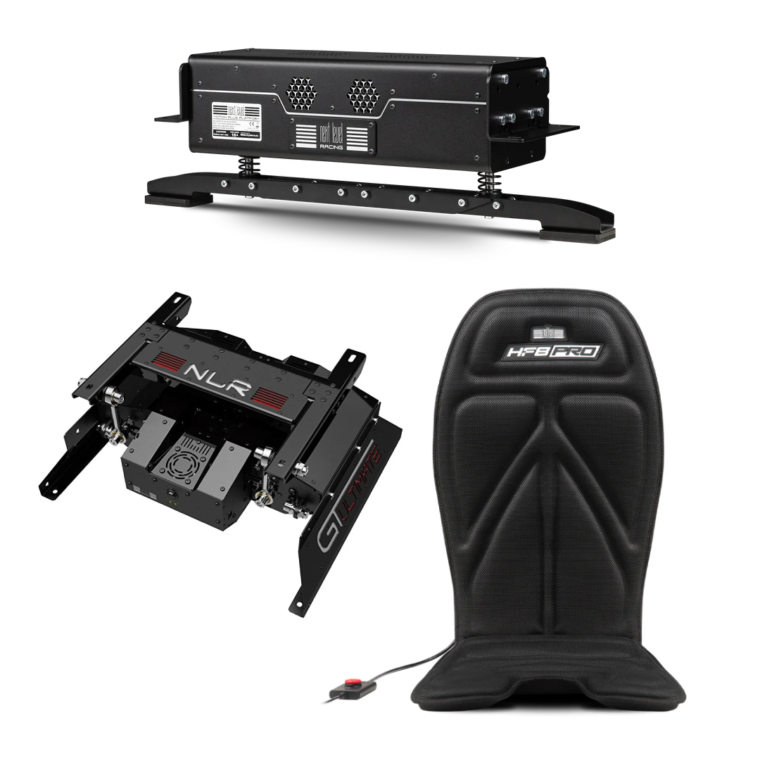 Sim racing seat with haptic bass shakers and tactile transducers for immersive feedback